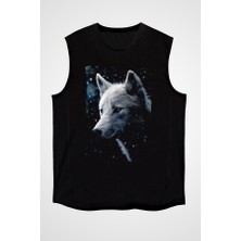 Darkhane Kurt Siyah Unisex Kolsuz Tişört Kesik Kol T-Shirt