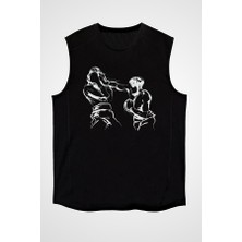 Darkhane Boks Siyah Unisex Kolsuz Tişört Kesik Kol T-Shirt