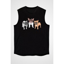 Darkhane Buldog Çetesi Siyah Unisex Kolsuz Tişört Kesik Kol T-Shirt