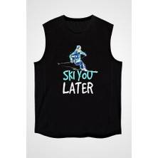 Darkhane Kayak Siyah Unisex Kolsuz Tişört Kesik Kol T-Shirt