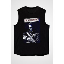 Darkhane Muhasebeci Siyah Unisex Kolsuz Tişört Kesik Kol T-Shirt