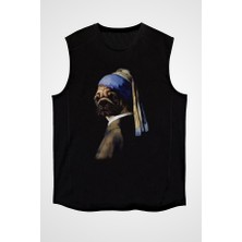 Darkhane Pug Siyah Unisex Kolsuz Tişört Kesik Kol T-Shirt