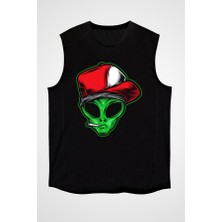 Darkhane Gangster Alien Siyah Unisex Kolsuz Tişört Kesik Kol T-Shirt