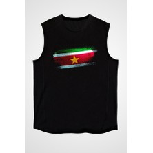 Darkhane Surinam - Suriname Siyah Unisex Kolsuz Tişört Kesik Kol T-Shirt