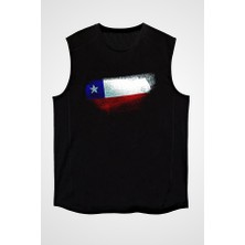 Darkhane Şili - Chile Siyah Unisex Kolsuz Tişört Kesik Kol T-Shirt
