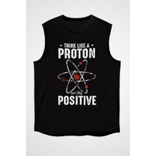 Darkhane Atom Proton Siyah Unisex Kolsuz Tişört Kesik Kol T-Shirt