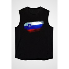 Darkhane Slovenya - Slovenia Siyah Unisex Kolsuz Tişört Kesik Kol T-Shirt