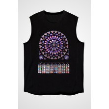 Darkhane Notre Dame Katedrali Siyah Unisex Kolsuz Tişört Kesik Kol T-Shirt