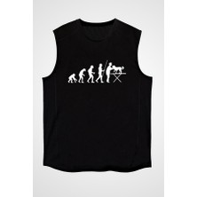 Darkhane Veteriner Evrimi Siyah Unisex Kolsuz Tişört Kesik Kol T-Shirt