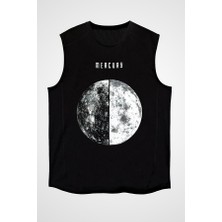 Darkhane Merkür Siyah Unisex Kolsuz Tişört Kesik Kol T-Shirt