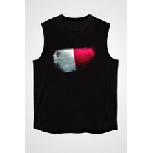 Darkhane Malta Siyah Unisex Kolsuz Tişört Kesik Kol T-Shirt