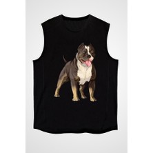 Darkhane Asil Pitbull  Siyah Unisex Kolsuz Tişört Kesik Kol T-Shirt