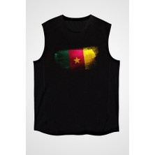 Darkhane Kamerun - Cameroon Siyah Unisex Kolsuz Tişört Kesik Kol T-Shirt
