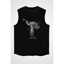 Darkhane Taekwondo Siyah Unisex Kolsuz Tişört Kesik Kol T-Shirt