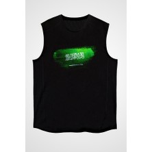 Darkhane Suudi Arabistan - Saudi Arabia Siyah Unisex Kolsuz Tişört Kesik Kol T-Shirt