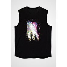 Darkhane Diş Illustrasyon Dişçi Siyah Unisex Kolsuz Tişört Kesik Kol T-Shirt