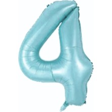 Best Parti 4 Açık Mavi Renk Rakam Folyo Balon 80 cm