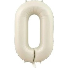 Best Parti 0 Bej Krem Renk Rakam Folyo Balon 80 cm