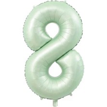 Best Parti 8 Su Yeşili Renk Rakam Folyo Balon 76 cm