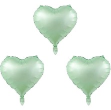 Best Parti Su Yeşili Renk Kalp Folyo Balon 45 cm 3 Adet