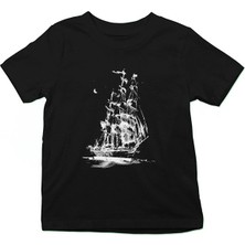Darkhane Korsan Gemisi Siyah Unisex Çocuk Tişört T-Shirt