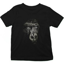 Darkhane Goril Siyah Unisex Çocuk Tişört T-Shirt