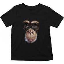 Darkhane Maymun Siyah Unisex Çocuk Tişört T-Shirt
