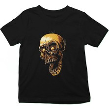 Darkhane Vampir Kurukafa Siyah Unisex Çocuk Tişört T-Shirt