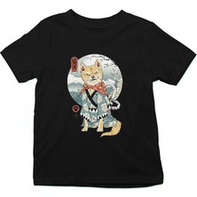 Darkhane Tilki Siyah Unisex Çocuk Tişört T-Shirt