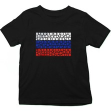 Darkhane Rusya Siyah Unisex Çocuk Tişört T-Shirt