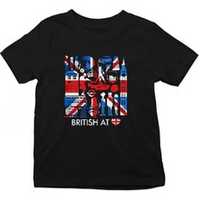 Darkhane Büyük Britanya Ingiltere Siyah Unisex Çocuk Tişört T-Shirt