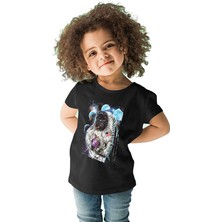 Darkhane Astronot Goril Siyah Unisex Çocuk Tişört T-Shirt