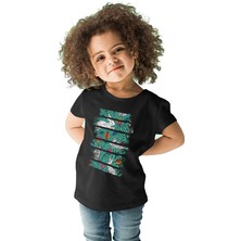 Darkhane Tavşan Siyah Unisex Çocuk Tişört T-Shirt