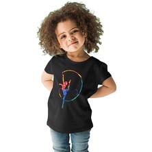 Darkhane Jimnastikçi Siyah Unisex Çocuk Tişört T-Shirt