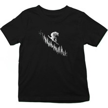 Darkhane Snowboarding Siyah Unisex Çocuk Tişört T-Shirt