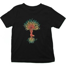 Darkhane Yoga Siyah Unisex Çocuk Tişört T-Shirt