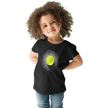 Darkhane Tenis Siyah Unisex Çocuk Tişört T-Shirt