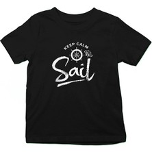 Darkhane Yelken Siyah Unisex Çocuk Tişört T-Shirt