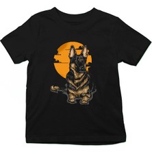 Darkhane Alman Kurdu Siyah Unisex Çocuk Tişört T-Shirt