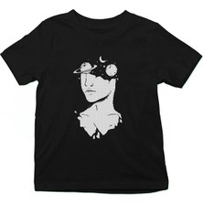 Darkhane Zihin ve Uzay Siyah Unisex Çocuk Tişört T-Shirt