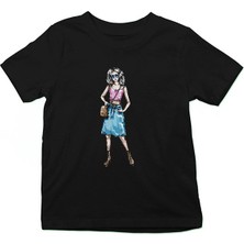 Darkhane Tarz Kız Siyah Unisex Çocuk Tişört T-Shirt