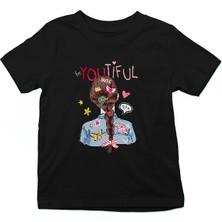 Darkhane Youtiful Fashion Siyah Unisex Çocuk Tişört T-Shirt
