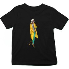 Darkhane Sarı Trençkot Fashion Siyah Unisex Çocuk Tişört T-Shirt