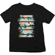 Darkhane Şeftali Siyah Unisex Çocuk Tişört T-Shirt