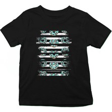 Darkhane Yaban Mersini Donut Siyah Unisex Çocuk Tişört T-Shirt