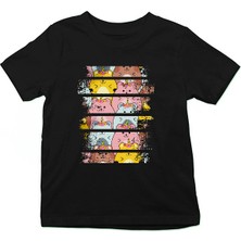 Darkhane Unicorn Hamsterlar Siyah Unisex Çocuk Tişört T-Shirt