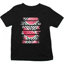 Darkhane Karpuz Siyah Unisex Çocuk Tişört T-Shirt
