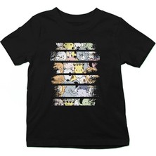 Darkhane Hayvanlar Alemi Siyah Unisex Çocuk Tişört T-Shirt