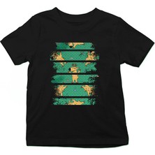 Darkhane Geyik Siyah Unisex Çocuk Tişört T-Shirt