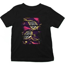 Darkhane Zebra Püskül  Siyah Unisex Çocuk Tişört T-Shirt